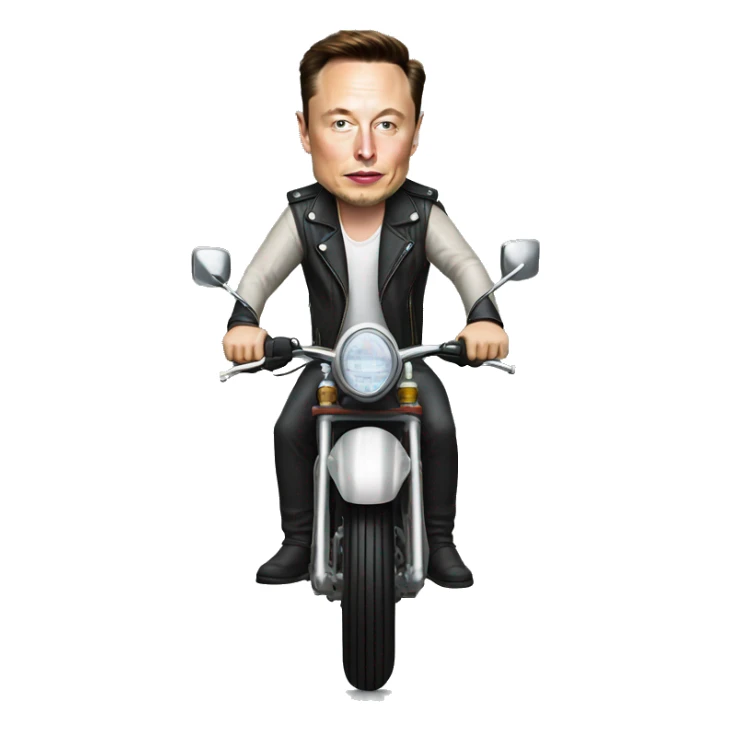elon musk on a motorbike sticker