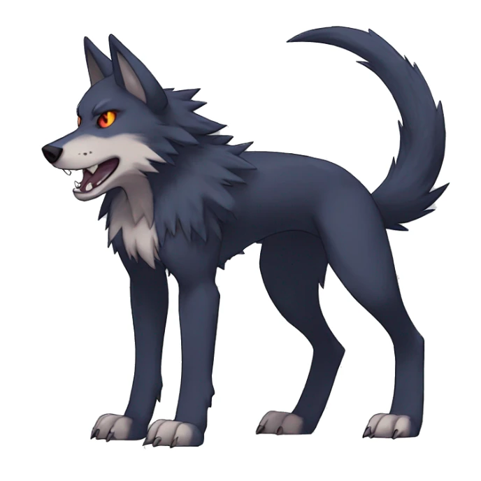 Edgy Colorful Digimon-Fakemon-Wolf full body sticker