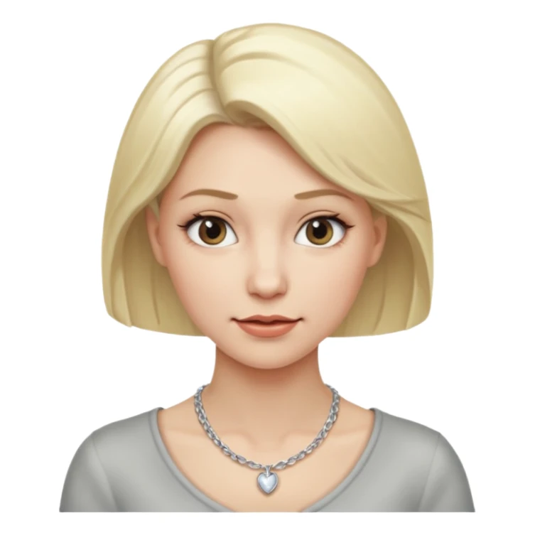 Female with Silver Necklace, grey skin,blonde hair, different expressions. sticker