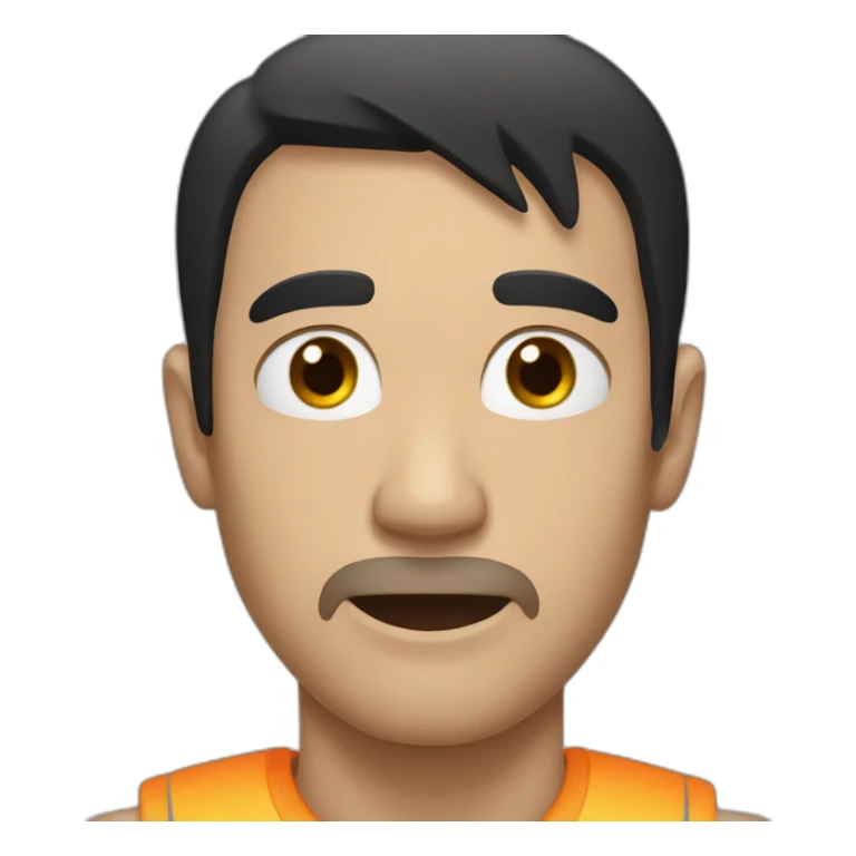 Man with black hair Faking injury sticker