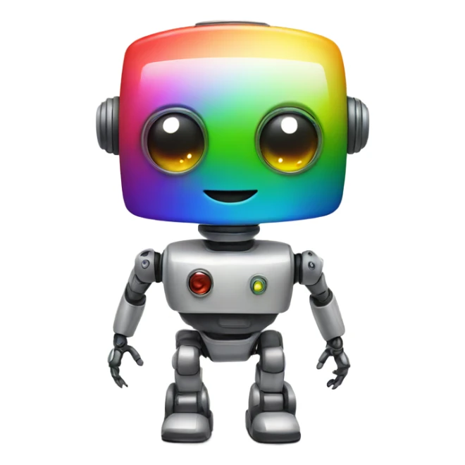 rainbow robot  sticker