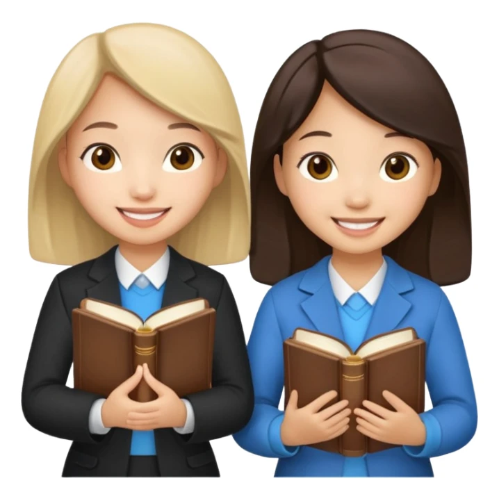 8 asian girls in a group, holding bibles sticker