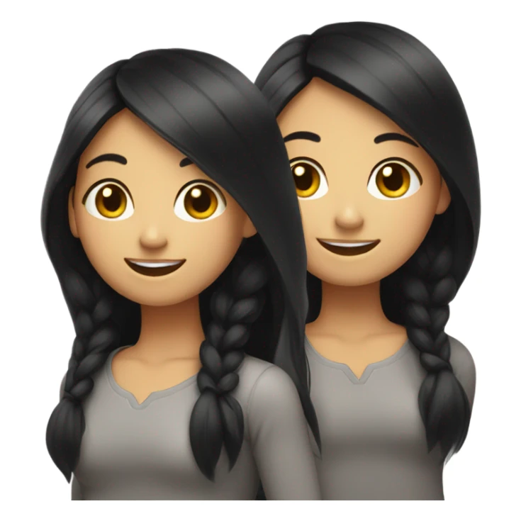 smiling girl with black hair sticker