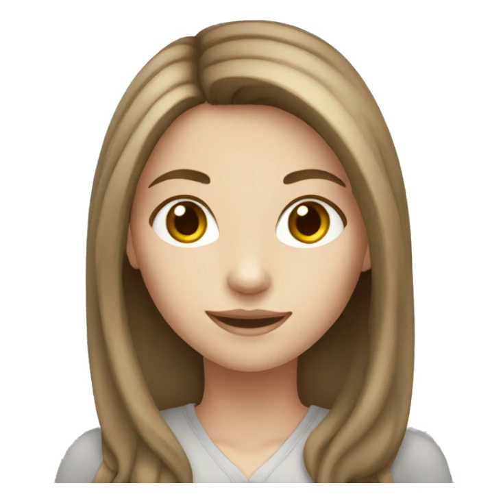white skinned girl with brown hair working sticker