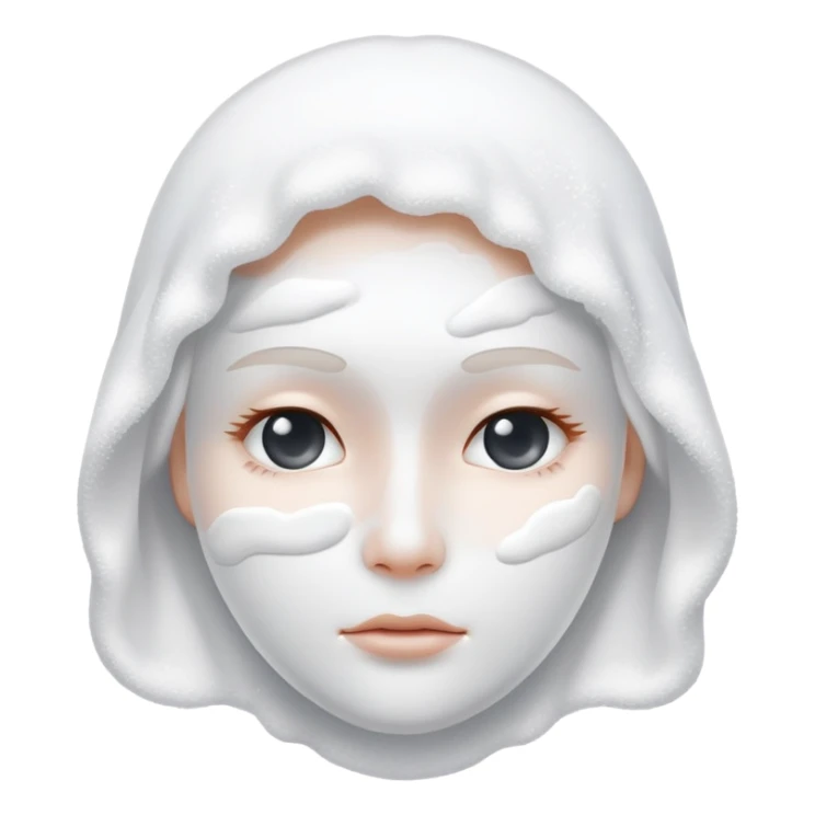 face in white powder sticker