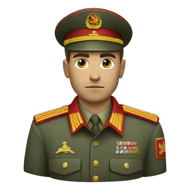 ussr soldier serious with takes sticker
