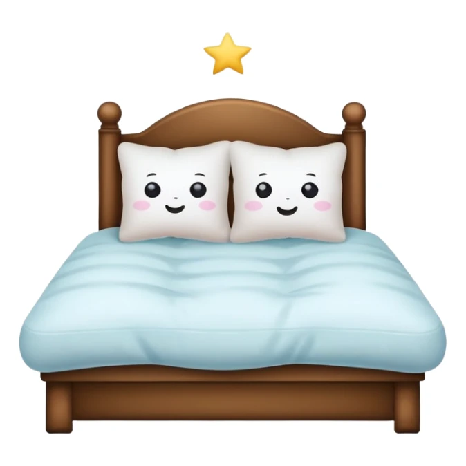bed with a pillow and stars, calm and inviting sticker