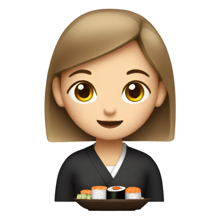 Girl eating sushi sticker