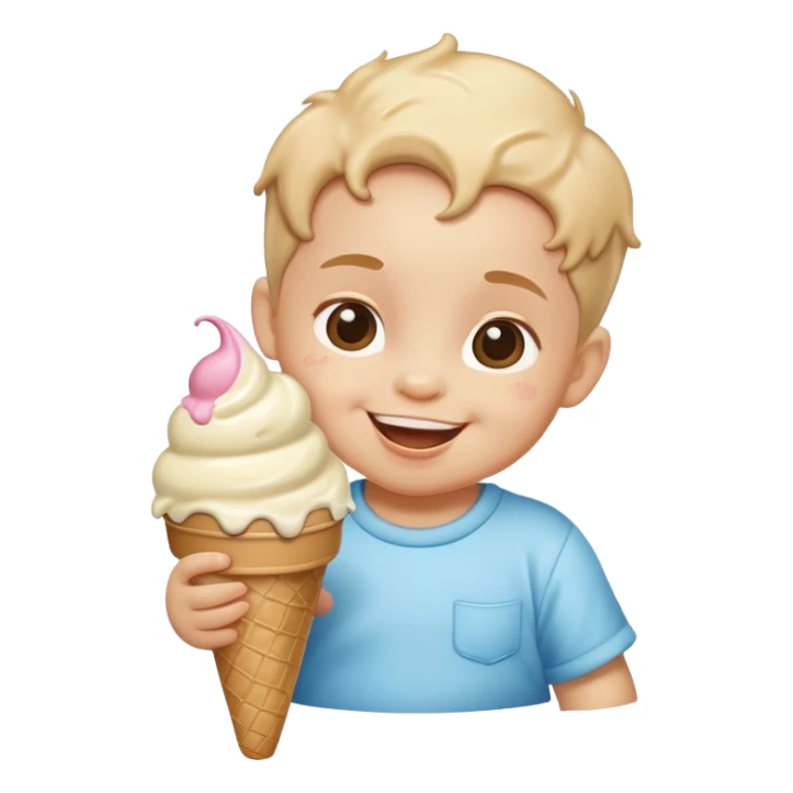 Baby with ice cream  sticker