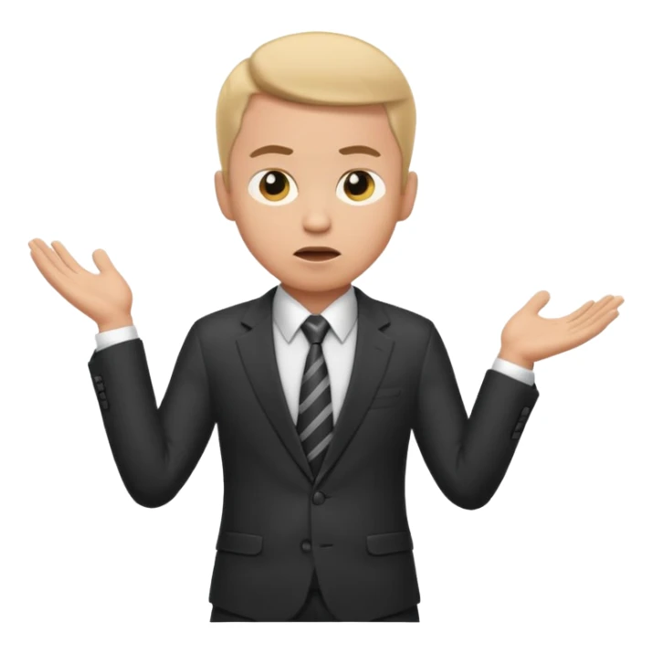 confused business men person shrug pose sticker