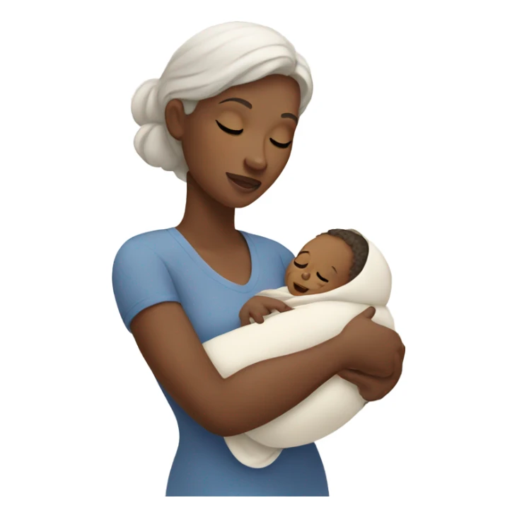 white mother holding her newborn baby sticker