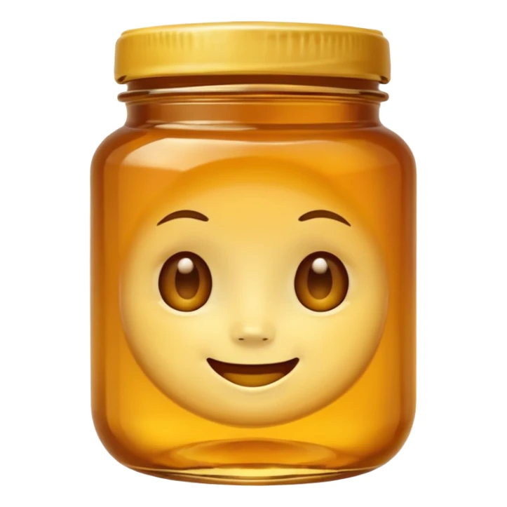 Jar of honey with a face  sticker