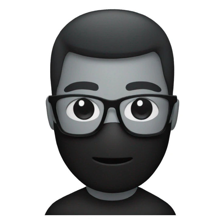 An unknown person wearing glasses and a black mask  sticker