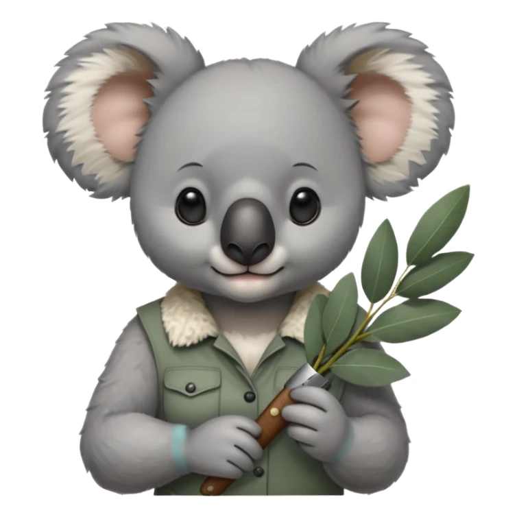 Female koala with knife sticker