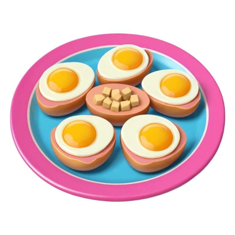 Toki Doki kawaii SPAM and eggs plate sculpture art sticker