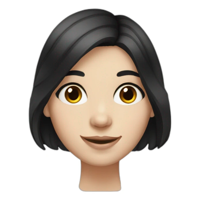 White Girl with black hair and dimples sticker