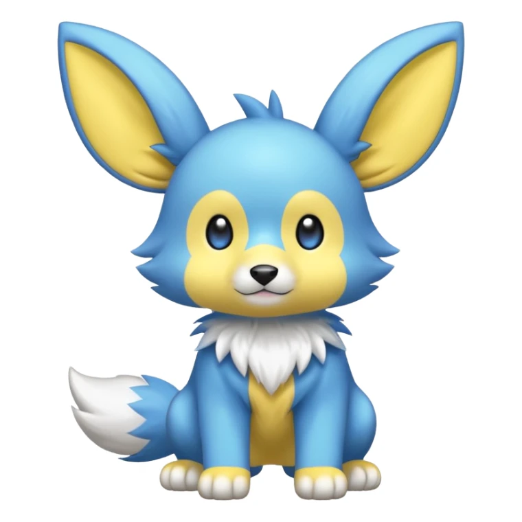 Cute cool blue yellow animal-Electrike hybrid Fakemon full body sticker