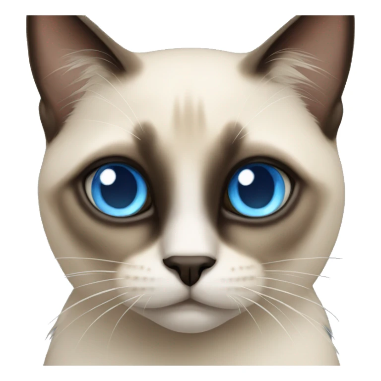 Siamese cat with blue eye and long hair sticker