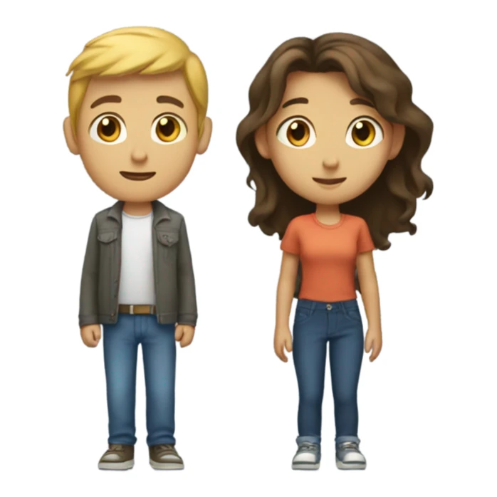 tall boy short girl sticker