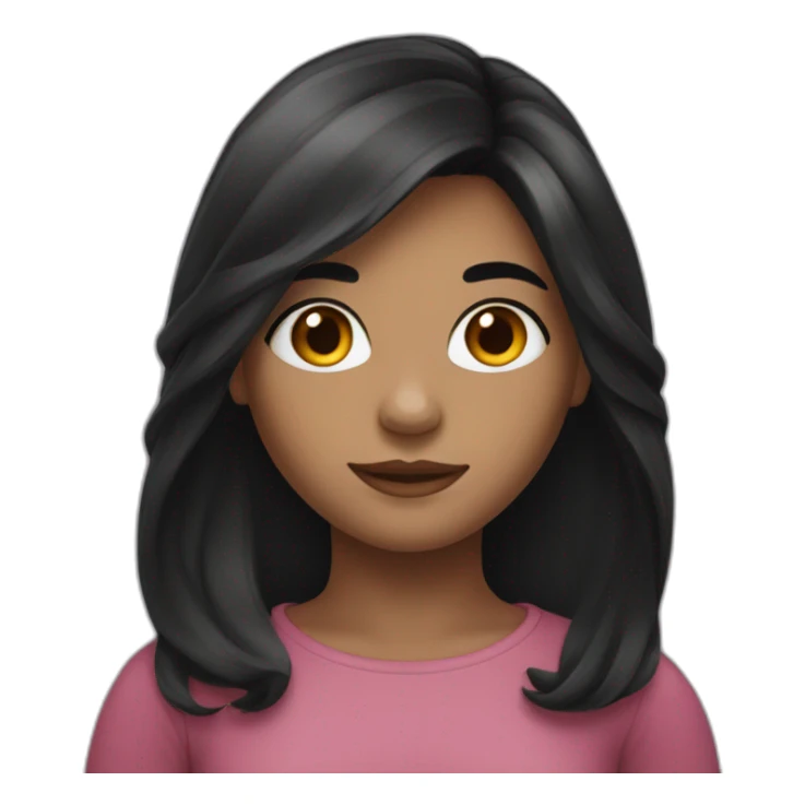 a black haired girl with medium long hair sticker