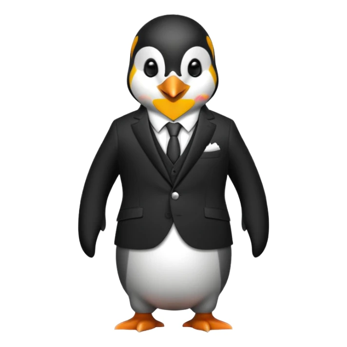 create a brilliant penguin wearing a classic Dior suite sticker
