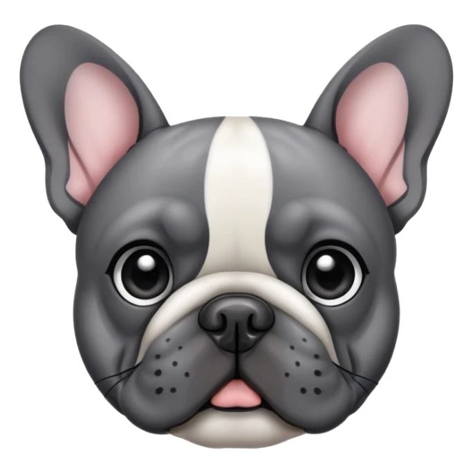 grey and black french bulldog sticker