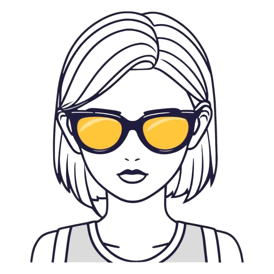Girl with sunglasses sticker