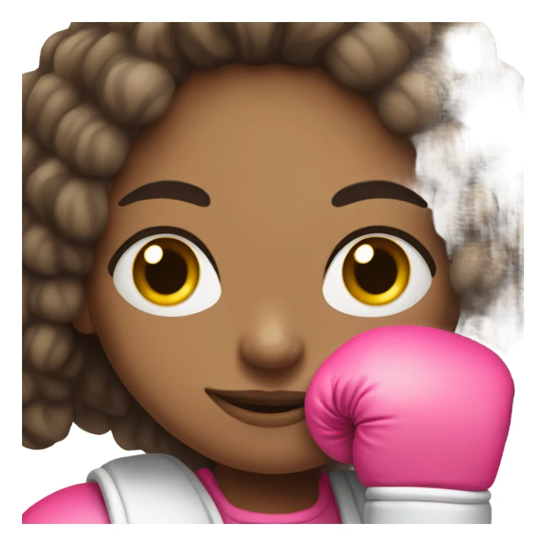 Pale Brunette girl wearing pink boxing gloves sticker