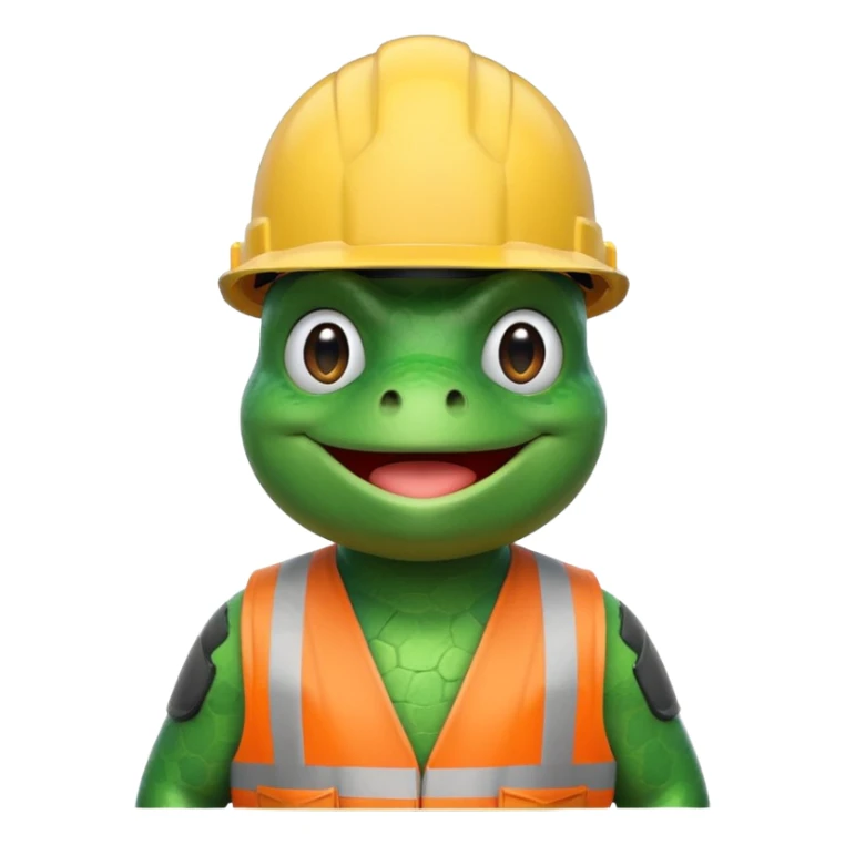 bufo (the meme frog) with construction helmet, emoji style please sticker