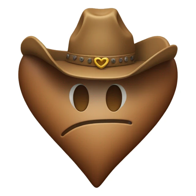 large heart with cowboy hat on top sticker
