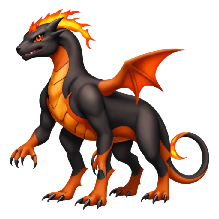Houndoom-Charmeleon-Fakémon-hybrid-creature (full body)  sticker