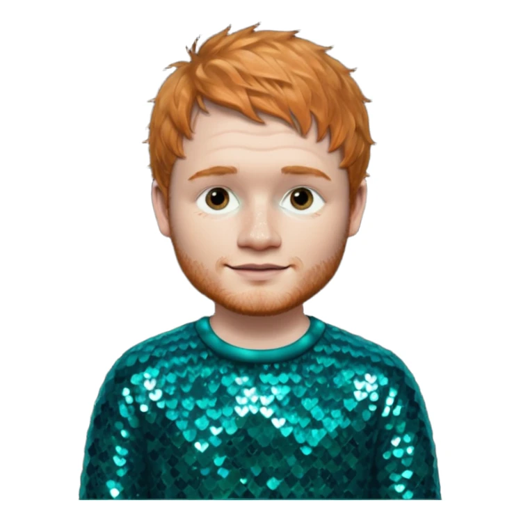 Ed Sheeran with teal sequin outfit sticker