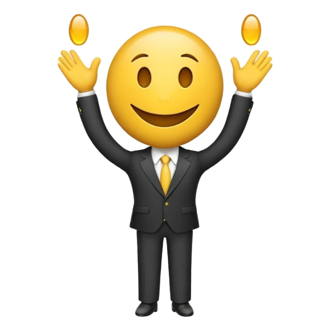 emoji smiley face with suit sticker