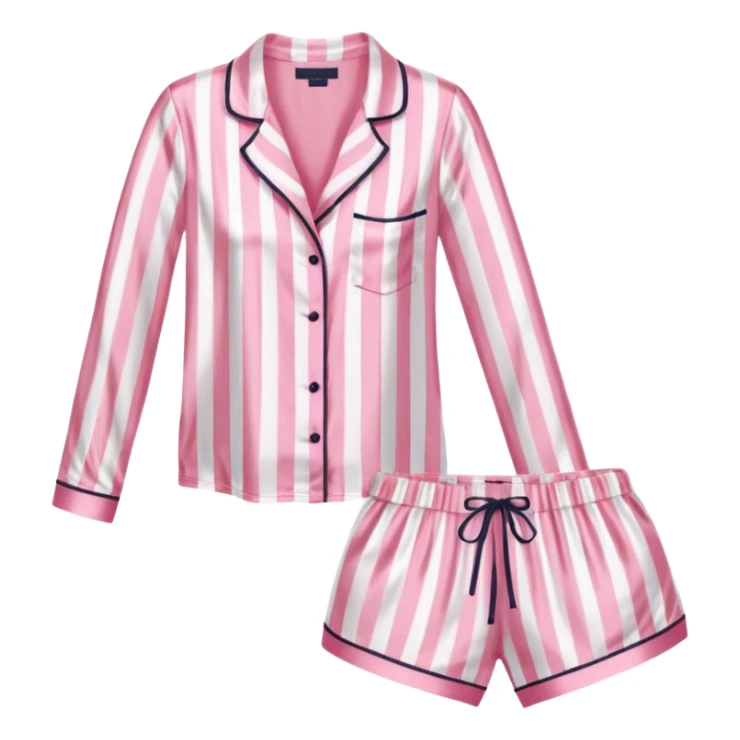 Striped pink and white silk Victoria’s Secret pajama set sticker