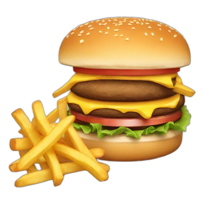 Burger and French fries  sticker