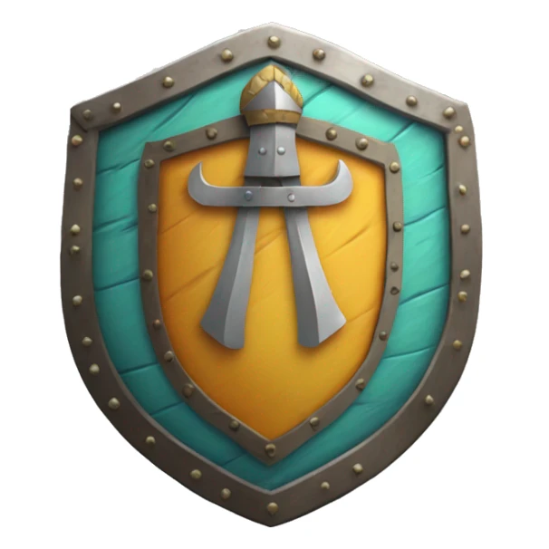 viking shield for a shield maiden with a crown on it that is colorful sticker