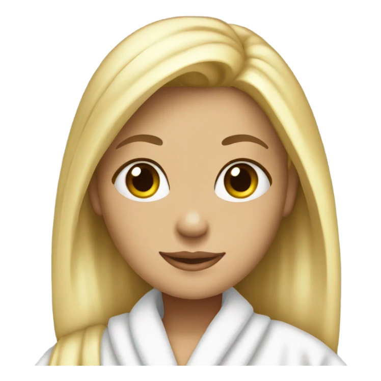 pretty blonde girl in bath robe with hair towel sticker