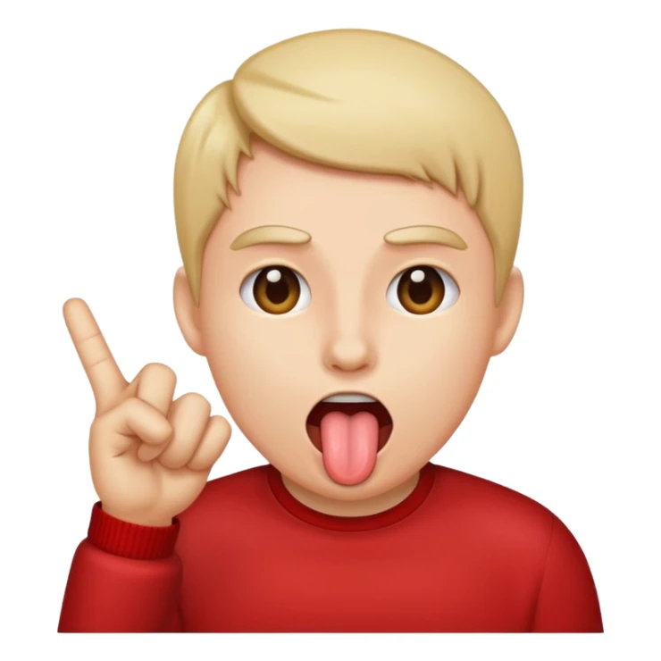 Emoji sticking it tounge out out and flipping off  sticker