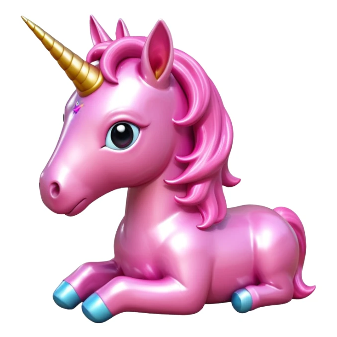   jeff koons style art pink baby unicorn sculpture  sticker