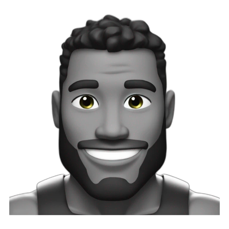 Giga Chad smiling black and white musculation meme a little from profile sticker