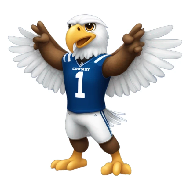eagles mascot wearing a cowboys jersey sticker