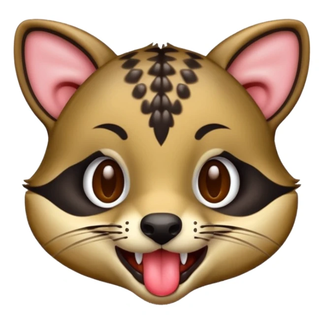civet emoji with yummy long tongue sticker