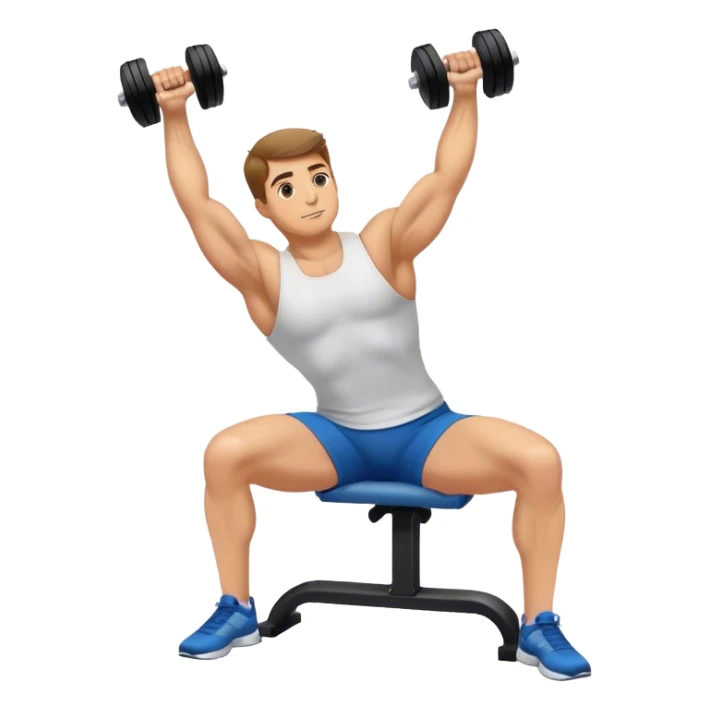 Seated Dumbbell Tricep Extension, bent elbows sticker