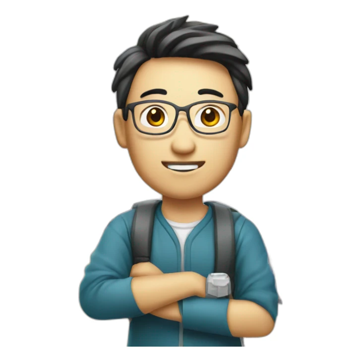 a chinese phd student in germany with solar cells sticker