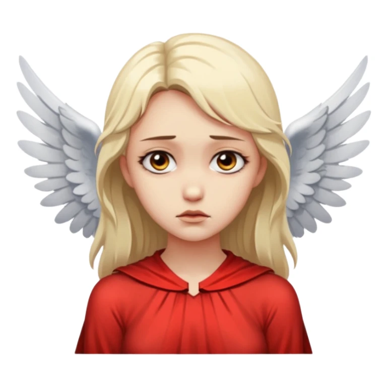 Female angel with torn wings, exposed collarbones, sorrow and lust intertwined sticker