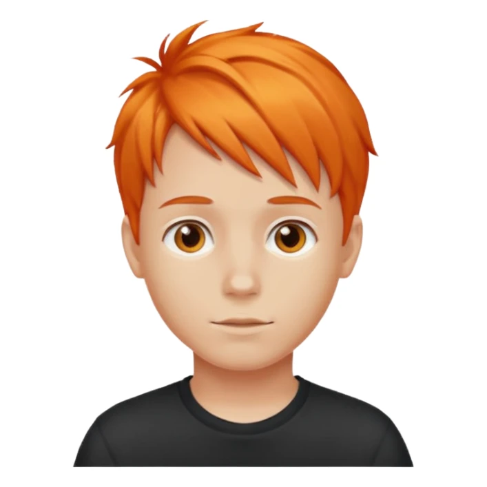 orange hair boy sticker