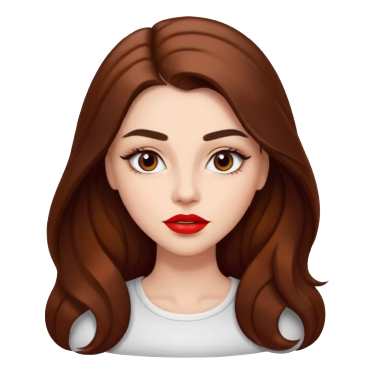 beautiful girl with long hair, high eyebrows, and thick lips  sticker