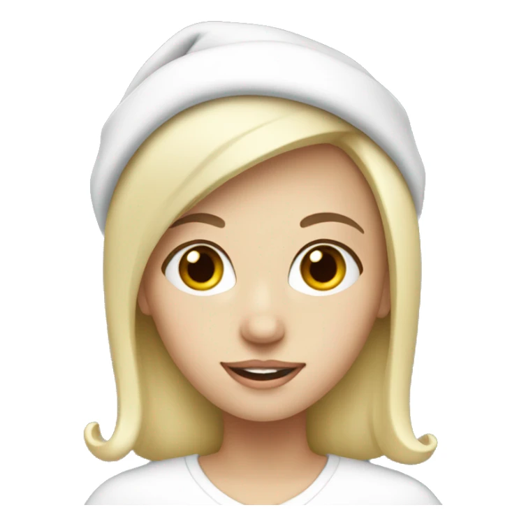 white blonde girl with santa hat sticker