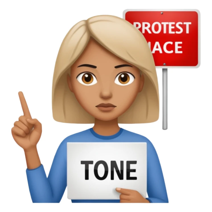 woman holding a protest sign sticker