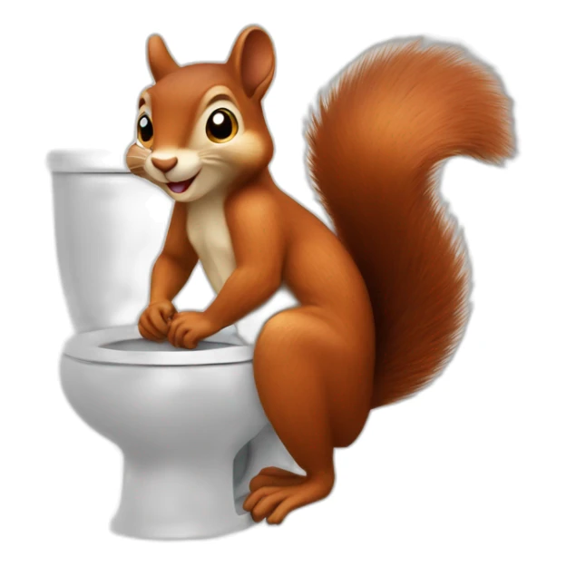the squirrel is sitting on the toilet sticker